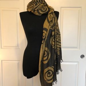 Gold/Brown Patterned Scarf